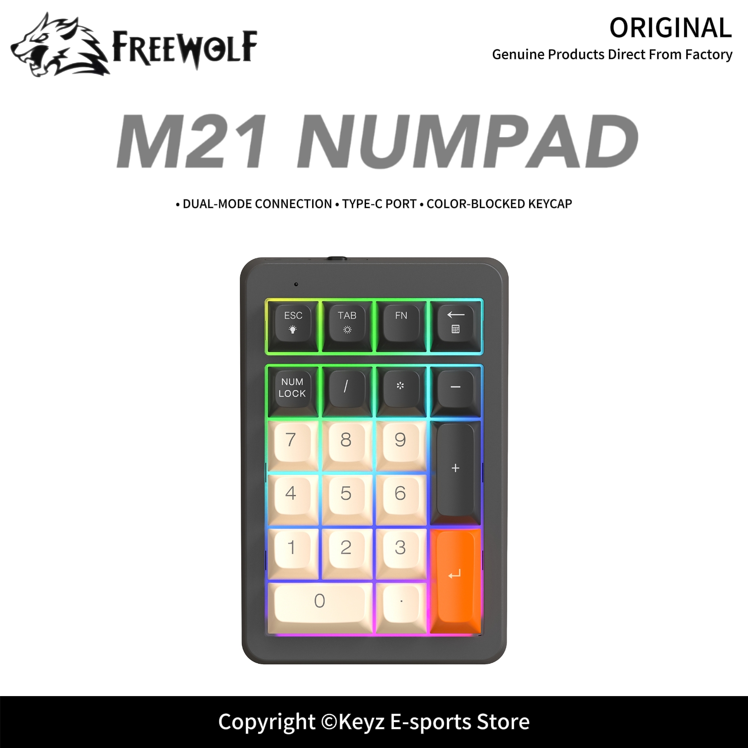 Keyboard Numpad Separate - ワイヤレス数値キーパッド 21キー FREEWOLF M21 デュアルモード ゲーミング
