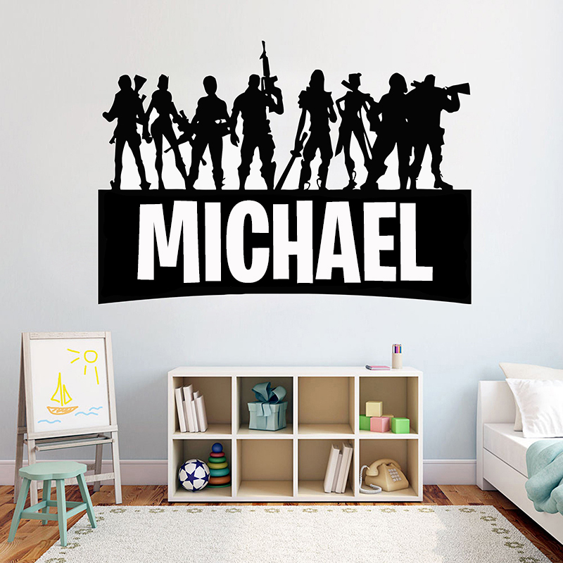 Gaming Accessories Wall - ゲームパーソナル名前壁の装飾デカールビデオゲームのウォールステッカーカスタマイズされた子供のための寝室ビニールの壁の装飾壁画 G922