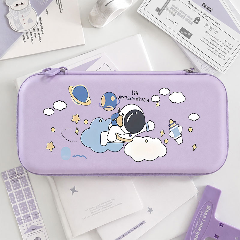 Gaming Accessories Bag - マカロンカラーのハード収納バッグ ポータブルトラベルゲームアクセサリー収納バッグ ニンテンドースイッチライト/OLED用 メッシュポケット付き