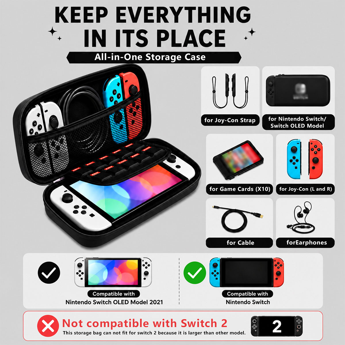 ニンテンドースイッチライト/OLED用メッシュポケット付きポ - Gaming Accessories Bag のレビューと価格