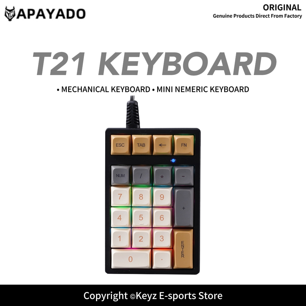 T21 ミニ数字キーパッド RGB バックライト ブルースイ - Keyboard Numpad Separate のレビューと価格