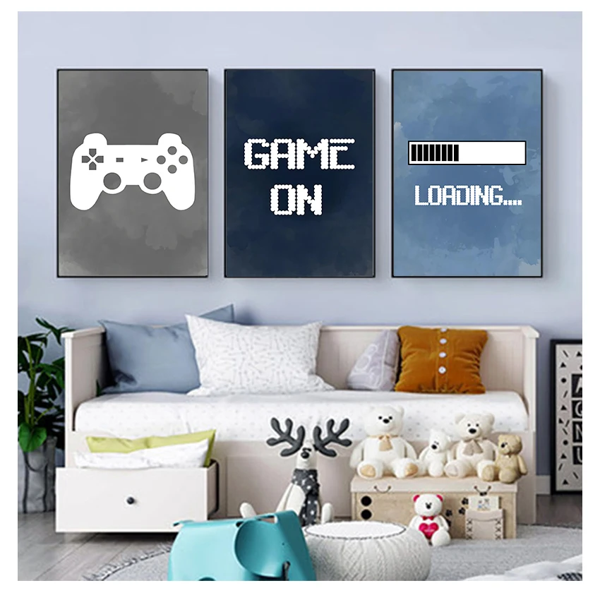 保育園の男の子の壁飾り、ゲームパーティーポスタープリント、子 - Gaming Accessories Decor のレビューと価格