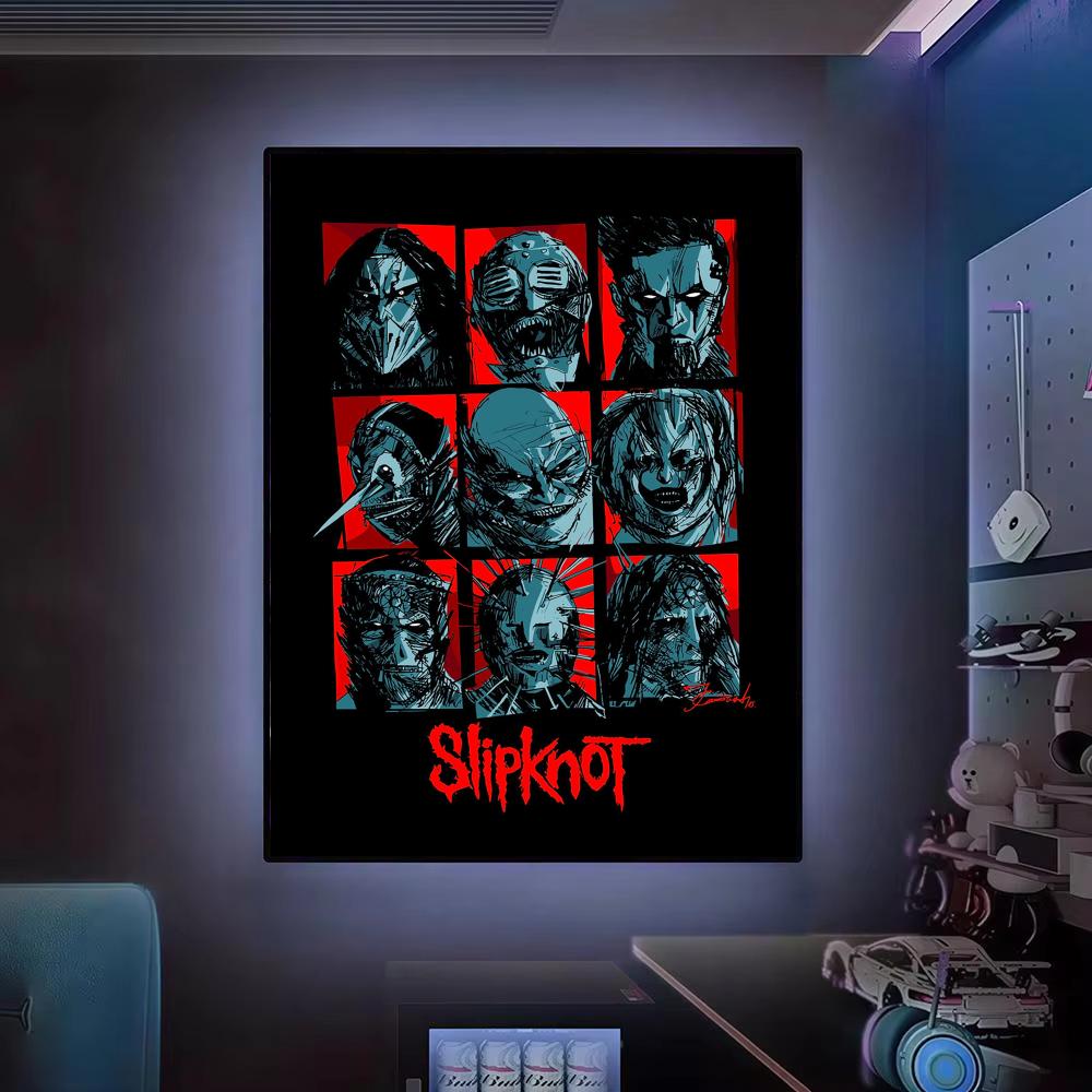 バンド S-Slipknot ロックポスター モダンな美的ポ - Gaming Accessories Wall のレビューと価格