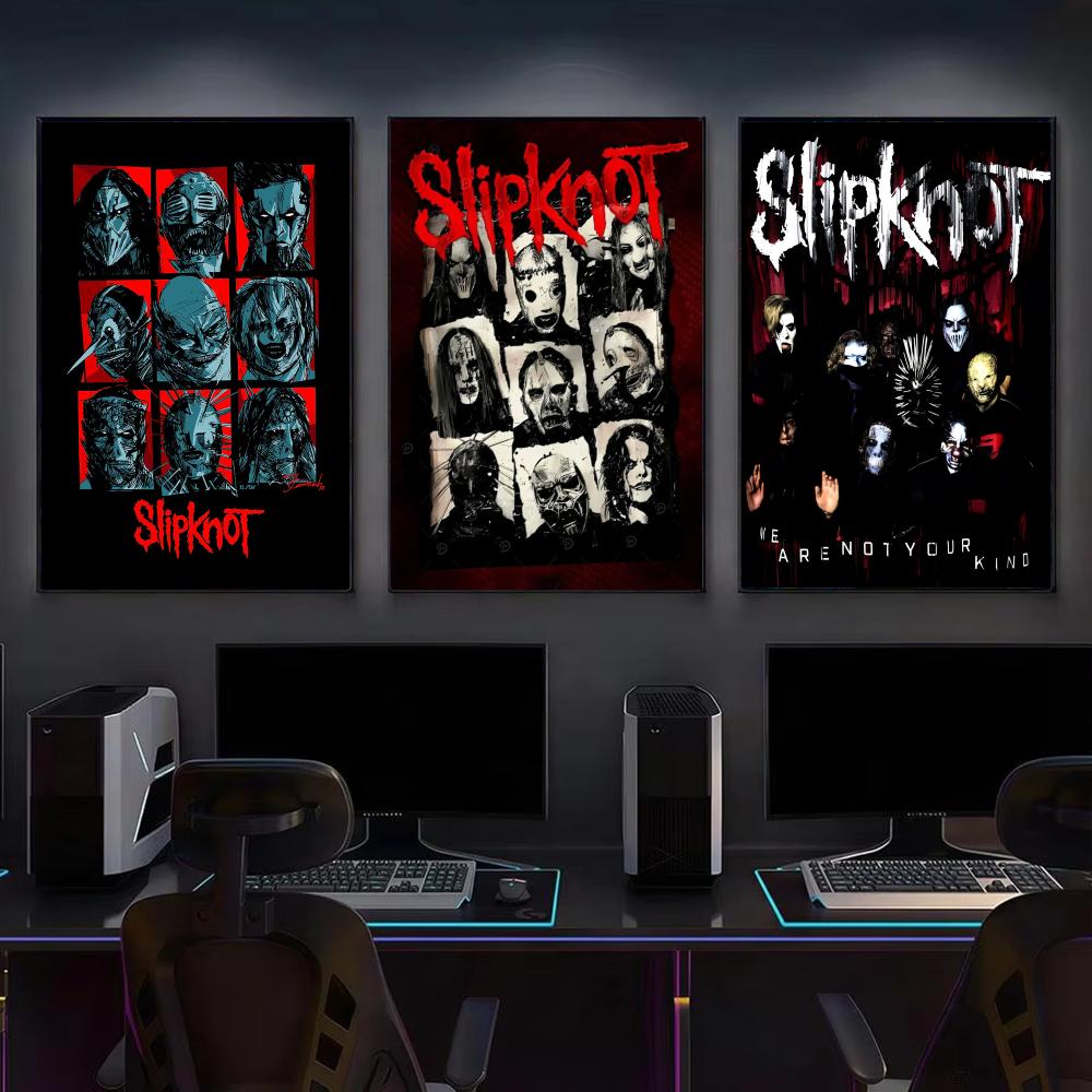バンド S-Slipknot ロックポスター モダンな美的ポ - Gaming Accessories Wall のレビューと価格