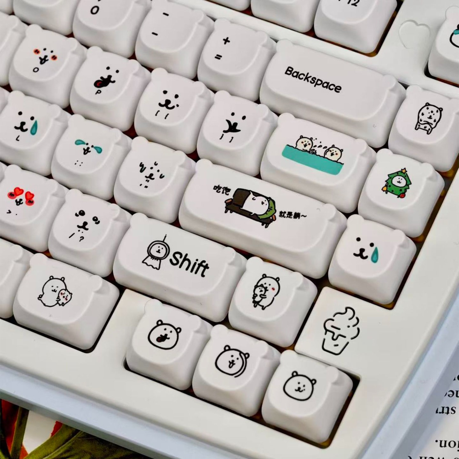 かわいい漫画風ジョークベアPBTキーキャップEAO高さ耐摩耗 - Gaming Accessories In Japan のレビューと価格