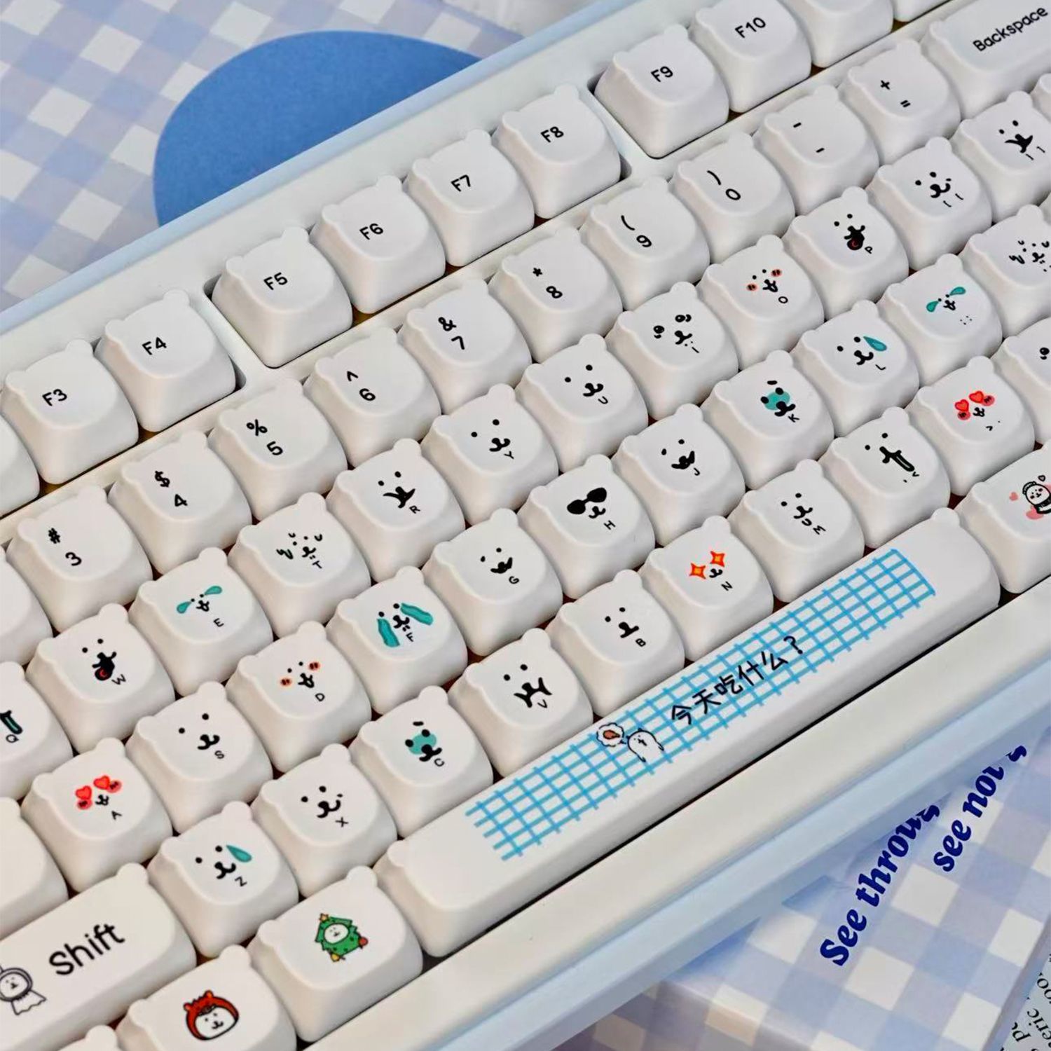 かわいい漫画風ジョークベアPBTキーキャップEAO高さ耐摩耗 - Gaming Accessories In Japan のレビューと価格