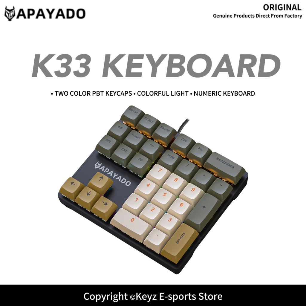 K33 33 キーメカニカルテンキー有線 Type-C ミニ - Keyboard Numpad Separate のレビューと価格