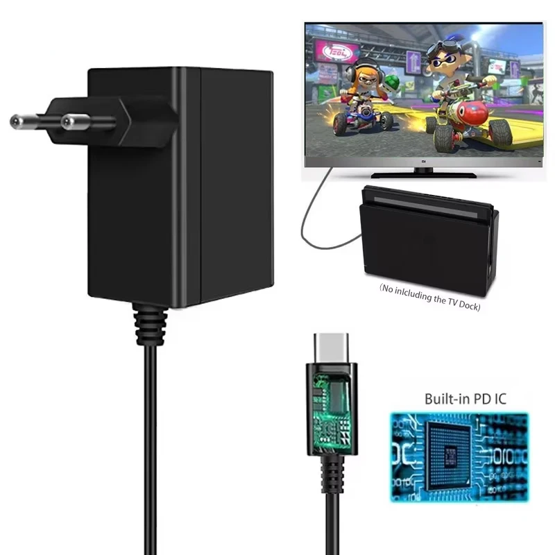 EU・US・UKプラグ対応 AC充電器 ニンテンドースイッチ - Gaming Accessories Wall のレビューと価格