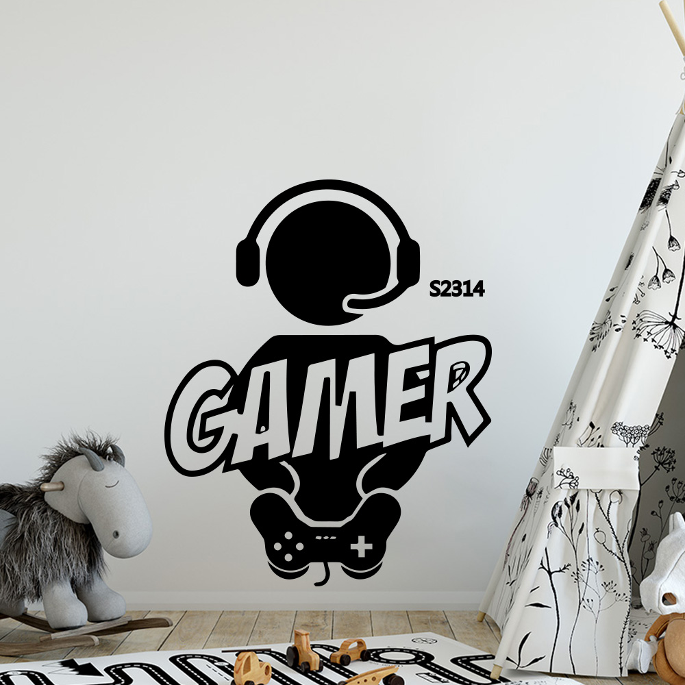 1pc ゲーマー壁アートデカールキッズルームの装飾ゲームハン - Gaming Accessories Wall のレビューと価格