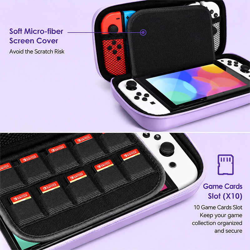 マカロンカラーのハード収納バッグ ポータブルトラベルゲームア - Gaming Accessories Bag のレビューと価格