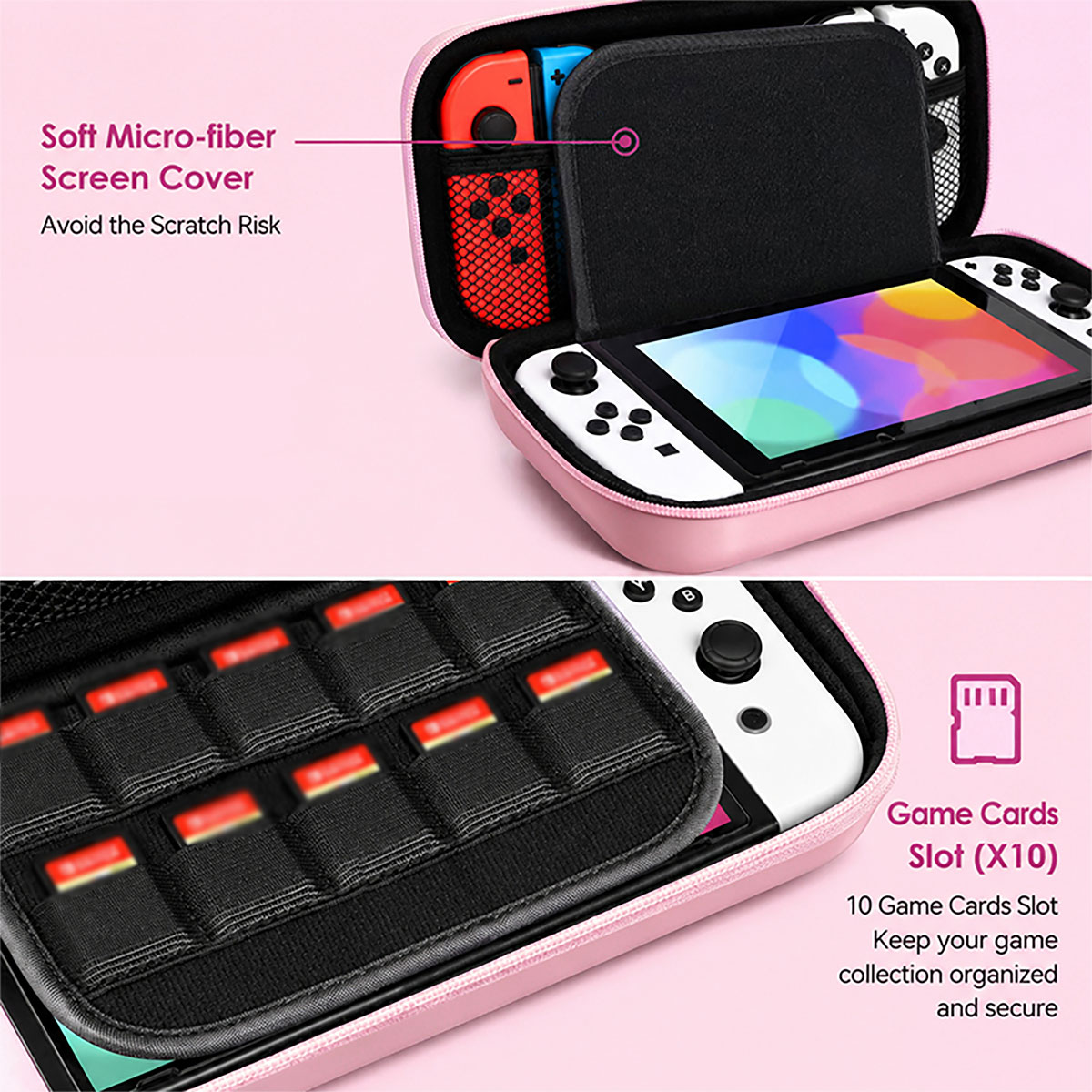 マカロンカラーのハード収納バッグ、メッシュポケット付き、Ni - Gaming Accessories Bag のレビューと価格