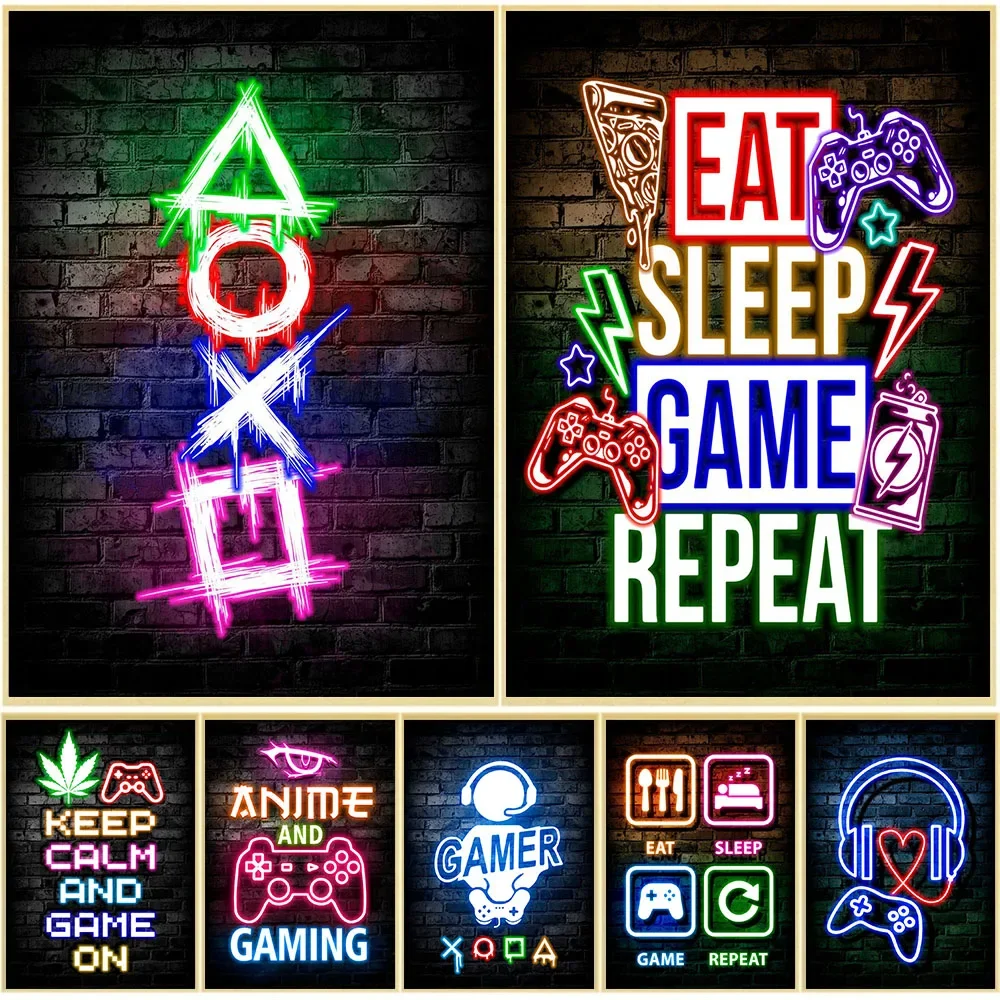 ゲーミングネオン「食べる・寝る・ゲーム・繰り返す」ウォールア - Gaming Accessories Decor のレビューと価格